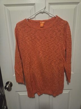 Joe Fresh Orange Crewneck Knit Sweater